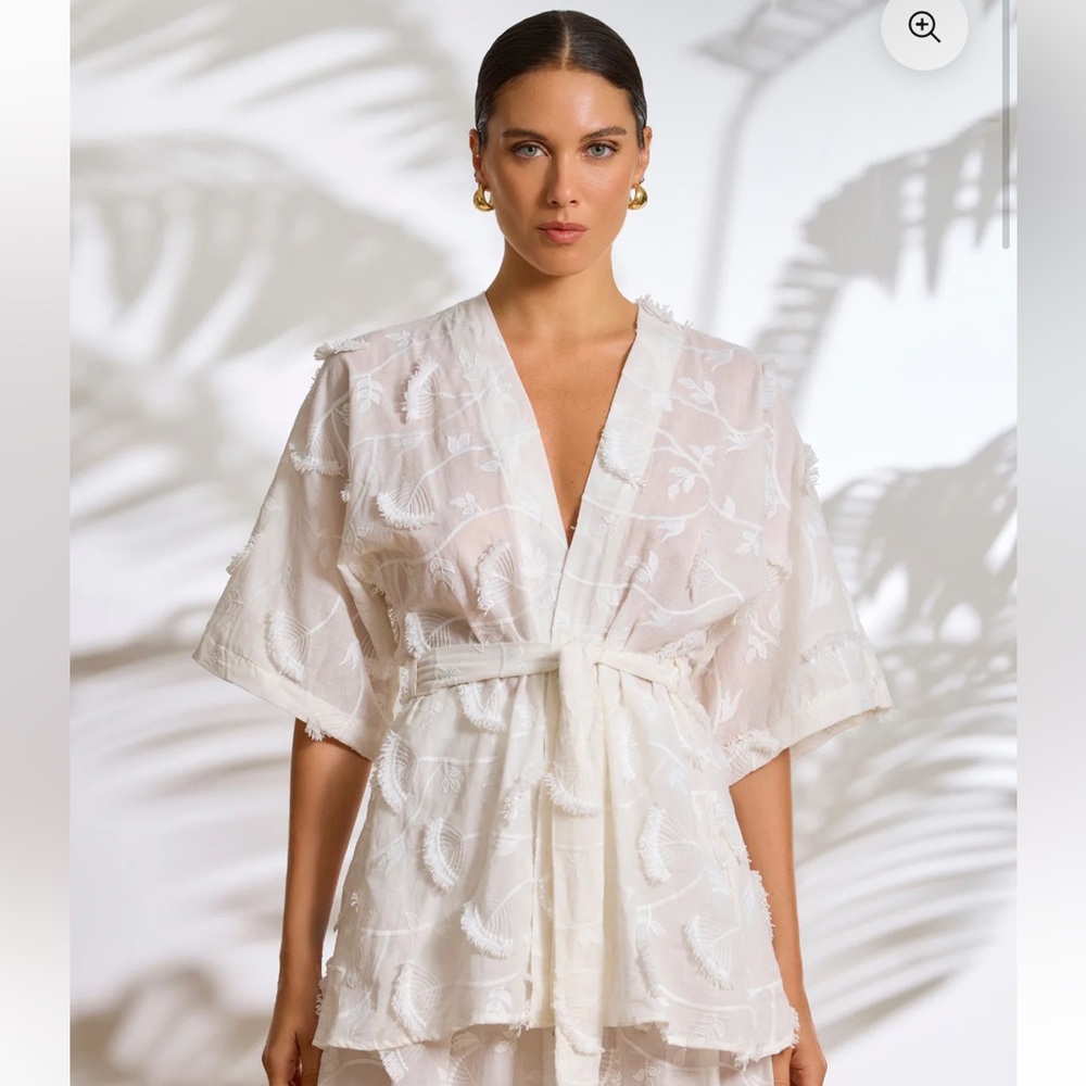 Diarrablu White Embroidered Swim Coverup